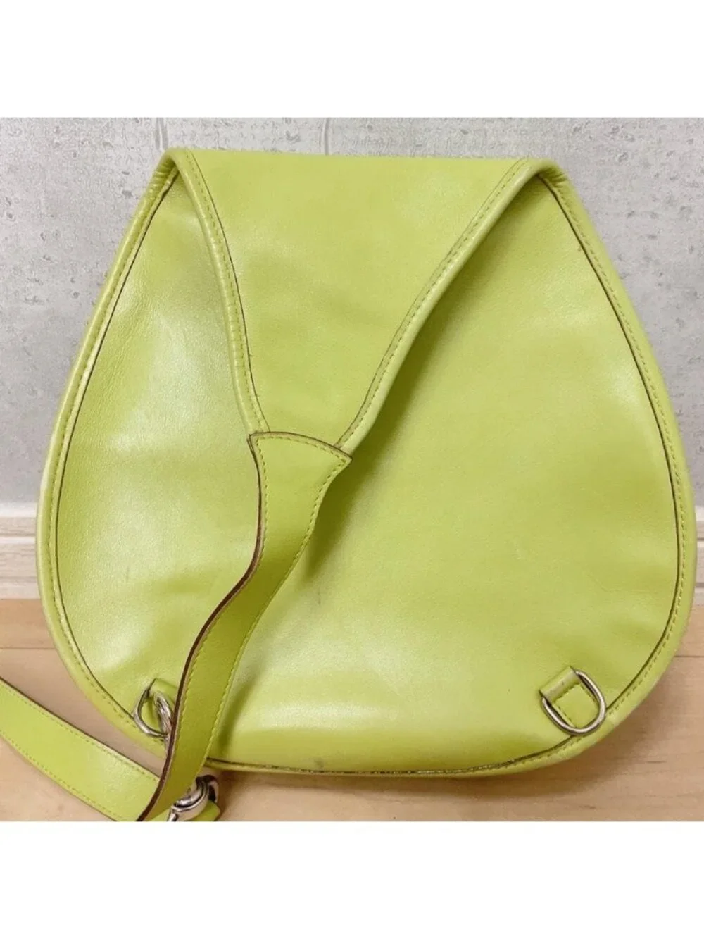 Gucci Color Vintage Horsebit Shoulder Bag Leather Green